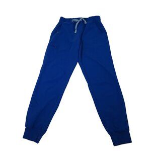 Figs Zamora Jogger Scrub Pants Blue Women Size S Drawstring Waist FLAW